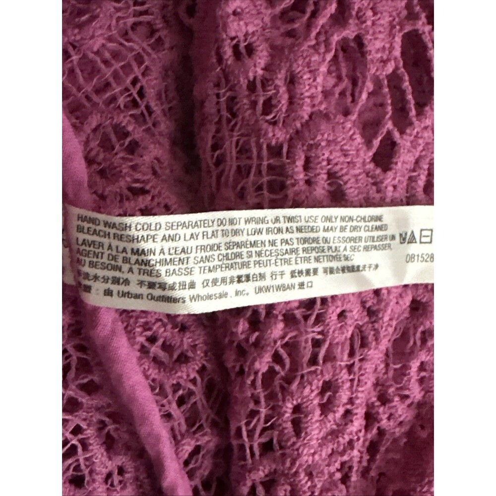 NWT $98 FREE PEOPLE Until Sundown Shirt Cover-Up‎ Gin Fizz Pink Crochet MEDIUM - Picture 6 of 7